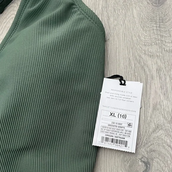 Women's Ribbed Plunge Ring Detail One Piece Swimsuit Target NWT - Picture 6 of 7